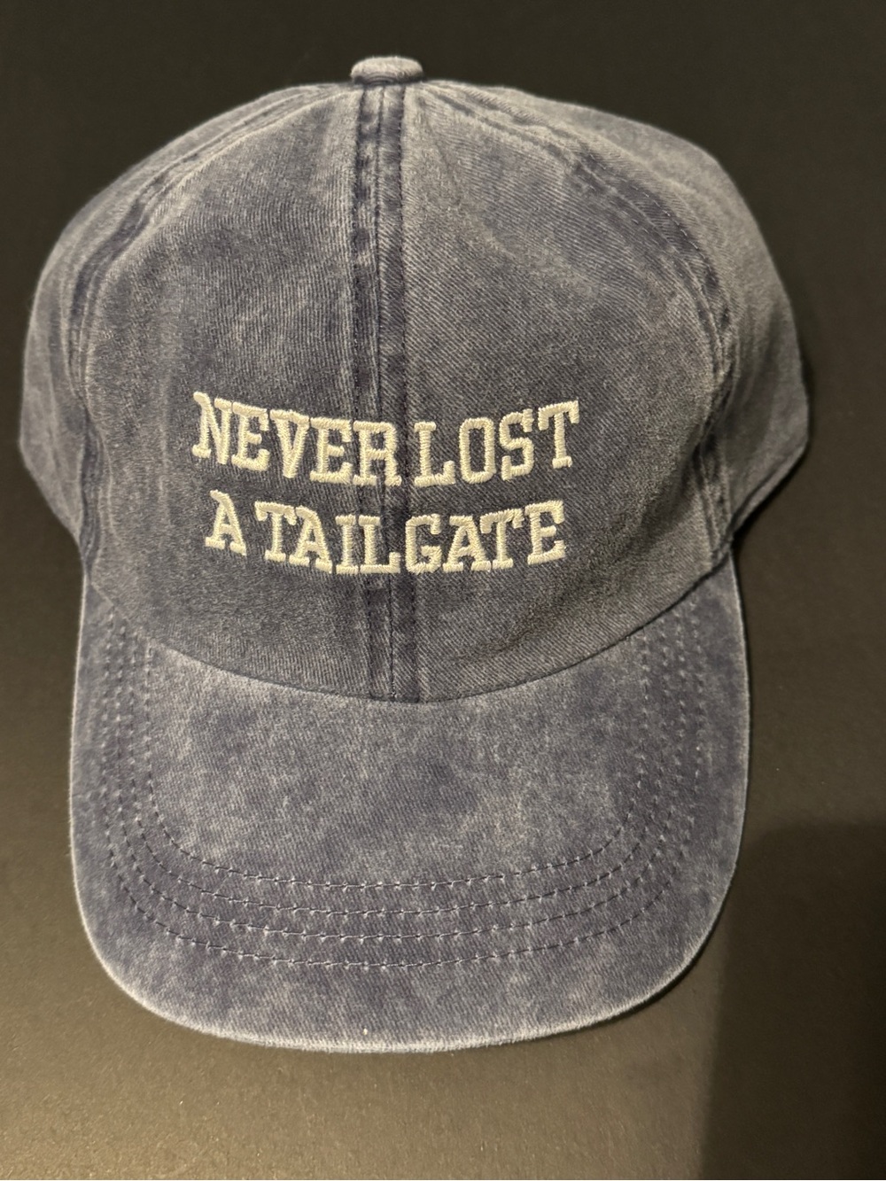 David and Young Washed Navy Baseball Cap with White Embroidery